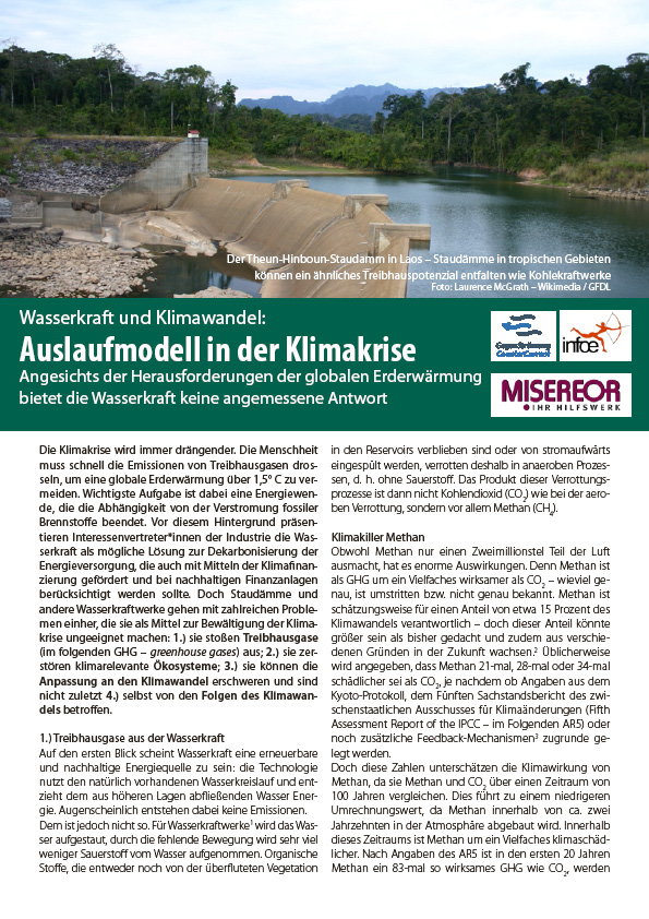 Factsheet: Wasserkraft und Klimawandel – Auslaufmodell in der Klimakrise